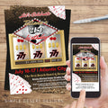 elegant casino party theme invitation in digital and printed invite